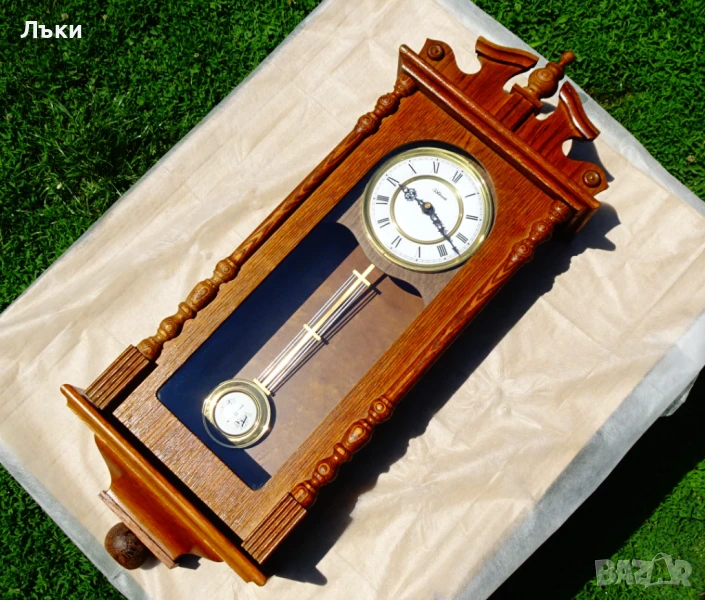 Немски стенен часовник с махало,гонгове. , снимка 1