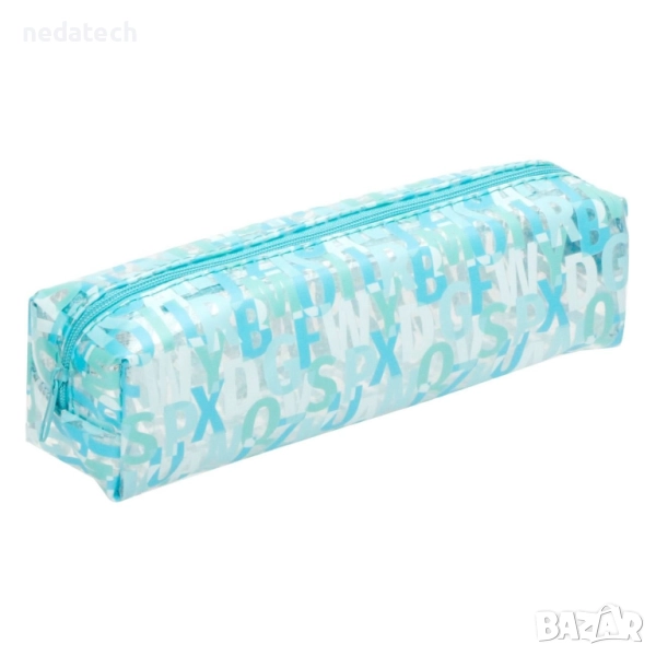 Несесер с дизан на букви, Син, 21x5.5x6см., снимка 1