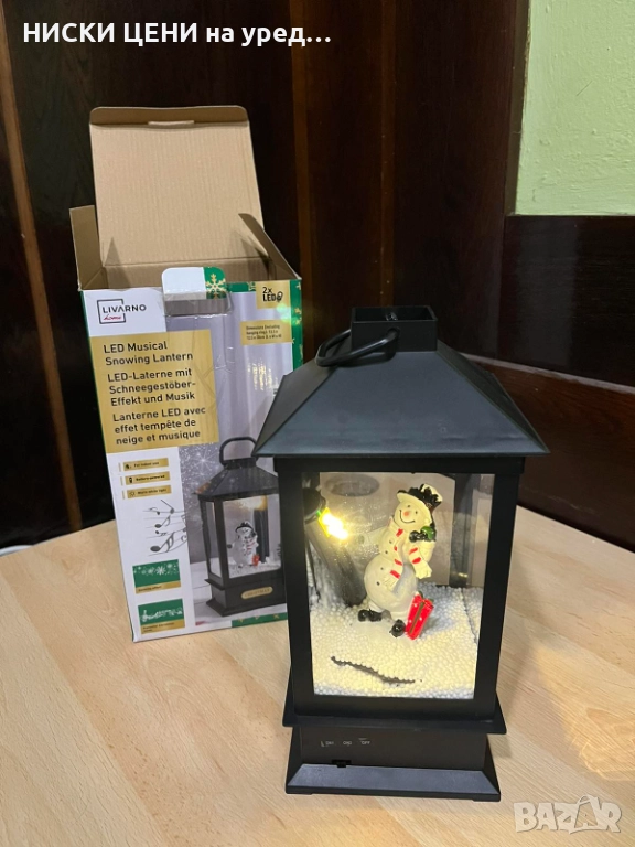 коледен музикален лед фенер  livarno, снимка 1