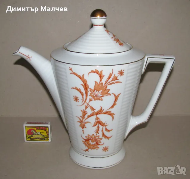 Немски порцеланов чайник Heinrich & Co Selb Bavaria Lumina rot ок. 1930 г., отличен, снимка 1