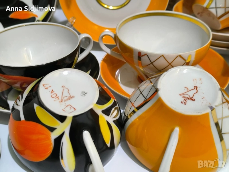 Руски порцелан чаши за чай Дулево , снимка 1