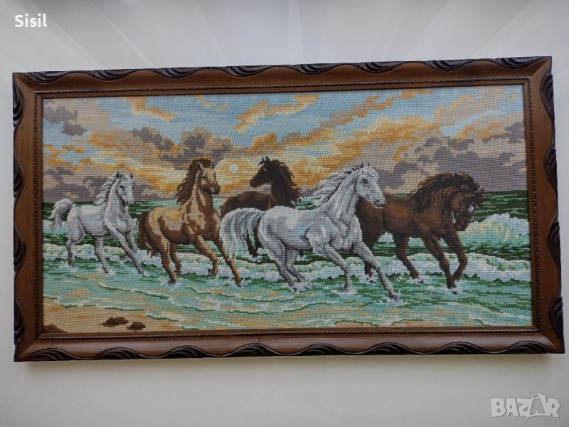 Гоблен със коне голям, снимка 1