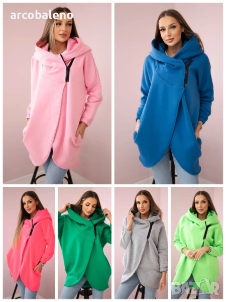 Дамски суичър с къс цип, 8цвята , снимка 1