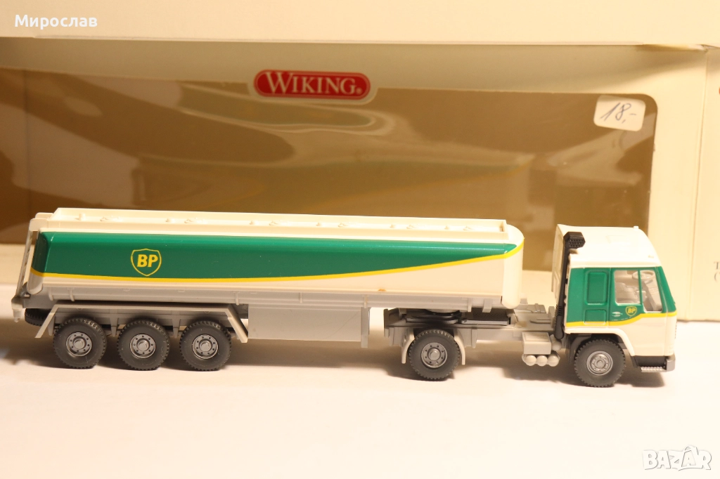 WIKING 1:87 H0 VOLVO BP ЦИСТЕРНА ТИР МОДЕЛ КАМИОН, снимка 1