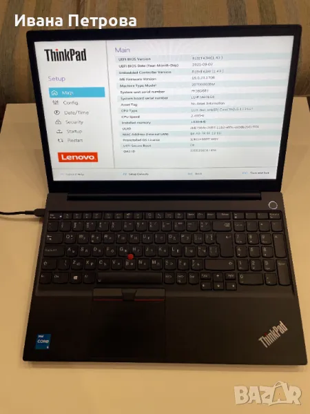 Продавам супер запазен Lenovo Thinkpad E15 Gen2 - i5/16BG, снимка 1