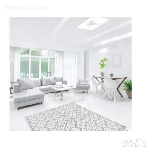 Декоративни подложки - килим за под, Тип Пъзел, Бяло-Сив, снимка 1