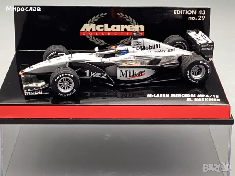 1:43 Minichamps McLaren Mercedes M.Hаkkinen БОЛИД ФОРМУЛА, снимка 1