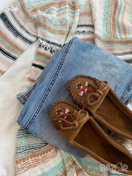 Minnetonka Дамски бохо индиански мокасини летни обувки , снимка 1