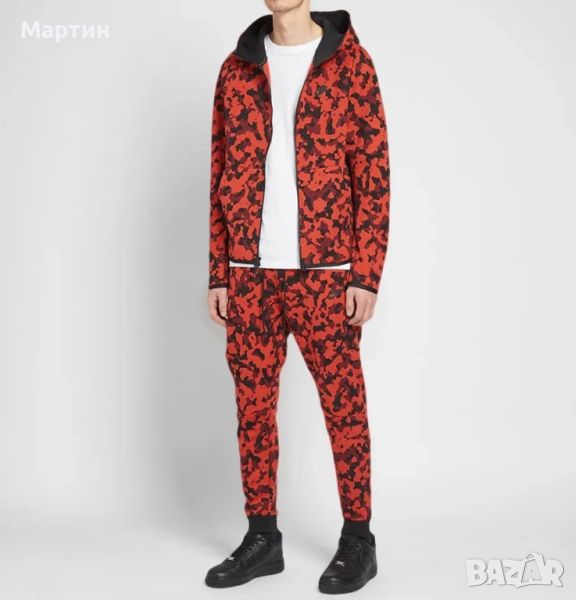 Мъжки комплект Nike Tech Fleece Red Camo - размер XL, снимка 1