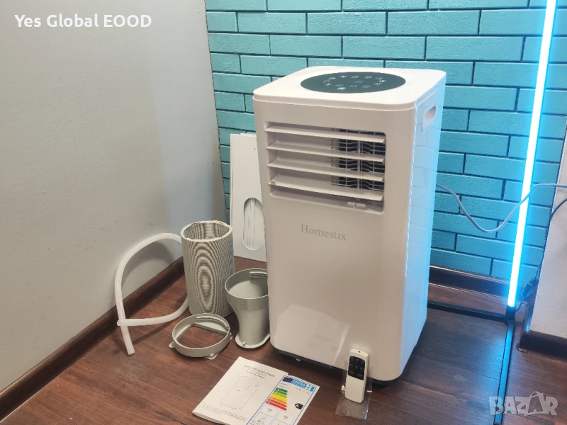 Мобилен климатик 9000 BTU 4-в-1 с маркуч, дисплей и таймер, снимка 1