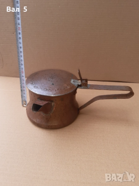 Старо медно котле за греяна ракия , менче , менец, снимка 1
