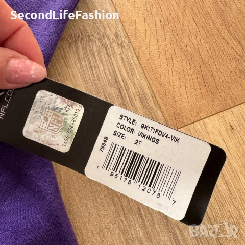 Детски суитшърт с качулка NFL Minnesota Vikings размер 2 г, снимка 2 - Детски Блузи и туники - 53781928