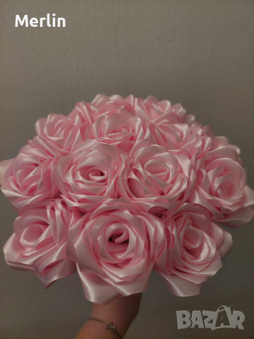 Букети от сатенени рози (вечни рози) - могат да бъдат и блестящи, снимка 7 - Ръчно изработени сувенири - 44941362