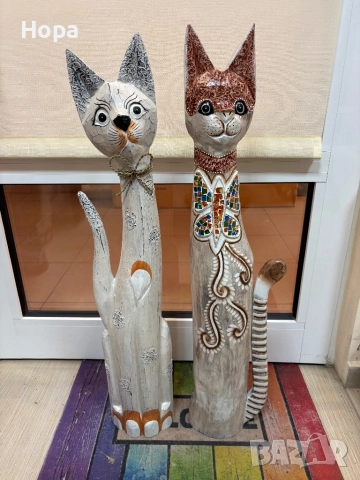 Котки от дърво, снимка 2 - Декорация за дома - 32580149