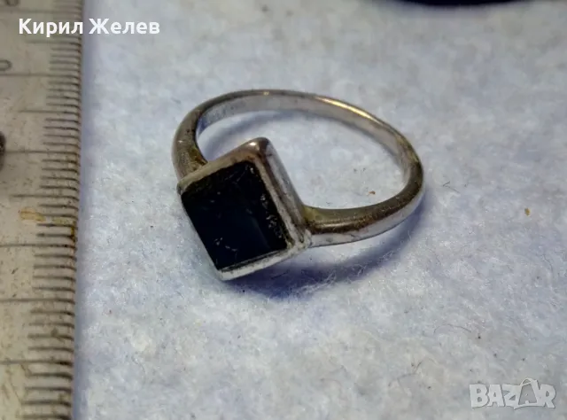 СТИЛЕН СКЪПОЦЕНЕН СРЕБЪРЕН ПРЪСТЕН СРЕБРО 925 с ШЛИФОВАН ЧЕРЕН ОНИКС 71211, снимка 10 - Пръстени - 49704252