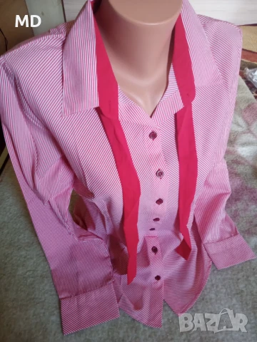 Дамска риза червено бяло райе 