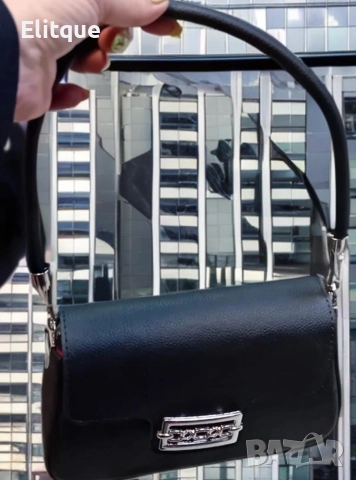 Малка дамска кожена чанта с тик-так закопчаване, снимка 15 - Чанти - 52864360