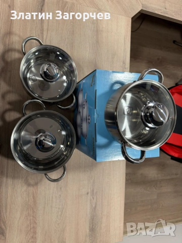 Комплект тенджери Swissgold EMMIE (SG-18099) – 3 броя, 5-слойно дъно, нови, снимка 6 - Съдове за готвене - 53258164