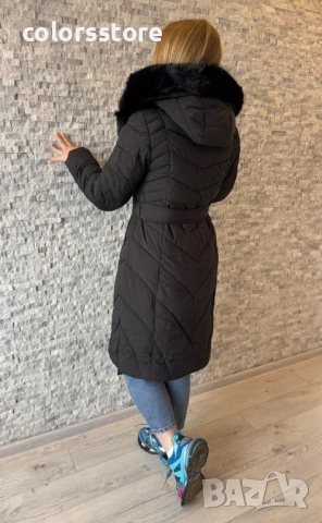Дамско дълго зимно яке с качулка кодIM60u, снимка 2 - Якета - 52053176