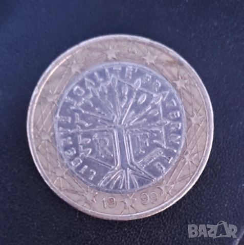 Уникална монета от 1 евро от 1999 год франция, снимка 2 - Нумизматика и бонистика - 53659017