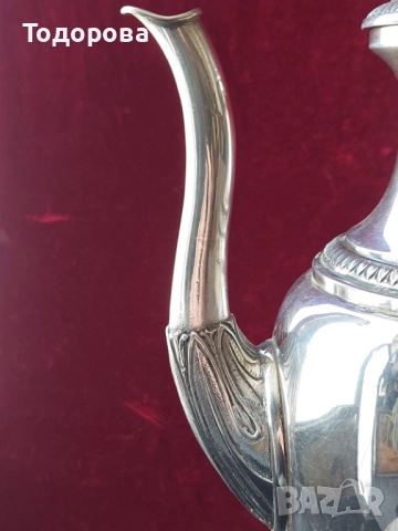 Сребърна кана за вода,чай,кафе,вино,ракия,среро 800,вместимост 1 литър,дръжка слонова кост., снимка 9 - Сервизи - 53707323