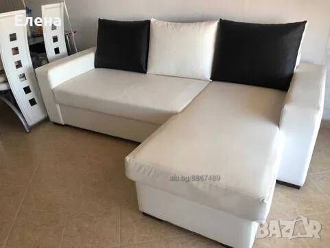Ъглов диван, изработен от еко-кожа с чекмедже за пране, снимка 1 - Дивани и мека мебел - 46144687