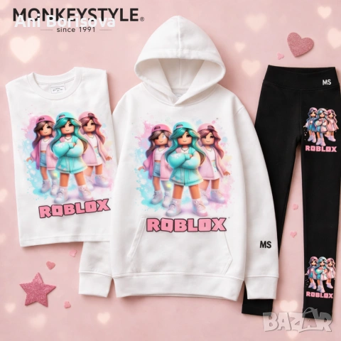 Детски комплект ROBLOX – тениска + суитшър + клин/панталон | ТОП модел 2026, снимка 3 - Детски комплекти - 54074621