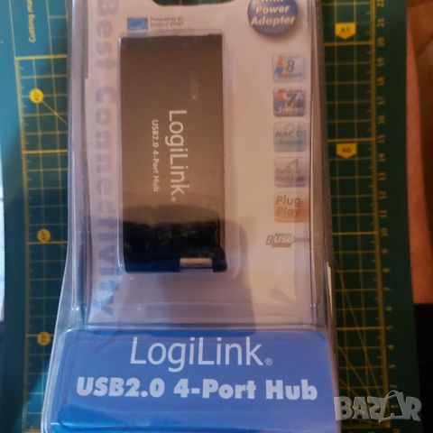 USB хъб 2.0 Logilink 4 порта със захранване, снимка 1 - USB Flash памети - 45178522