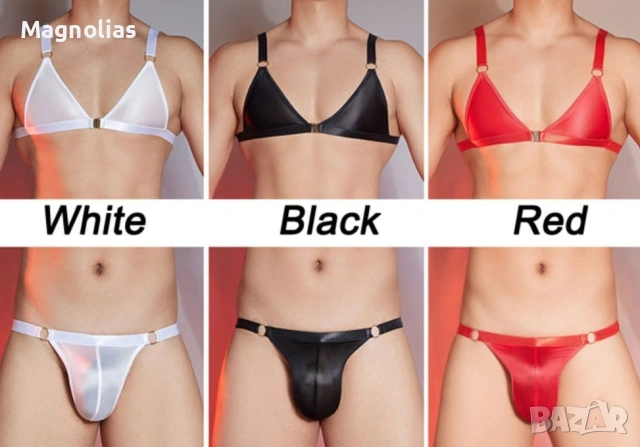 Мъжки комплект бельо Sissy Sheer Bralette Топ Бельо, снимка 10 - Бельо - 53830105