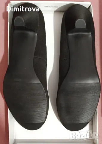 Дамски черни официални обувки от плат La Halle, 39 номер, нови, снимка 8 - Дамски обувки на ток - 47931614