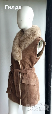 Oakwood елек естествена кожа с косъм S, снимка 3 - Елеци - 52815619