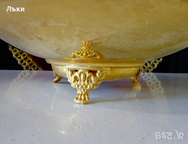 Позлатена фруктиера 24k Gold,етикет,Art Nouveau. , снимка 4 - Антикварни и старинни предмети - 52900098