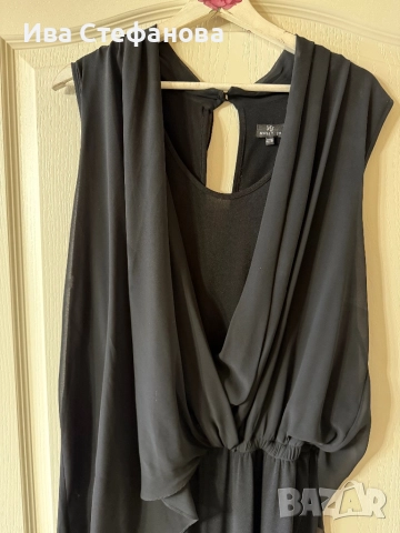 Нов разкошен черен парти официален гащеризон трико с шифон воал  Л /ХЛ размер , снимка 2 - Гащеризони - 52794962