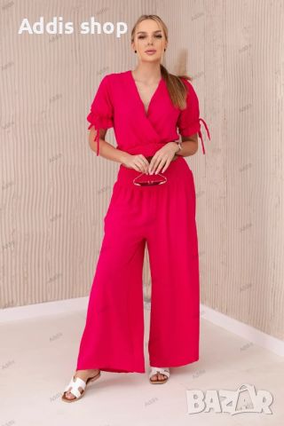 Дамски комплект панталон от две части и блуза, 2цвята , снимка 2 - Комплекти - 45648378