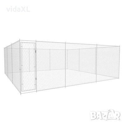 vidaXL Дворна клетка за кучета, поцинкована стомана, 570x570x185 см（SKU:145034, снимка 1 - Други стоки за животни - 45035682