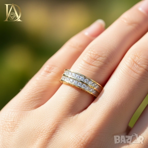 Нов Златен Пръстен с 0.50кт Естествени Брилянти , снимка 2 - Пръстени - 40062787