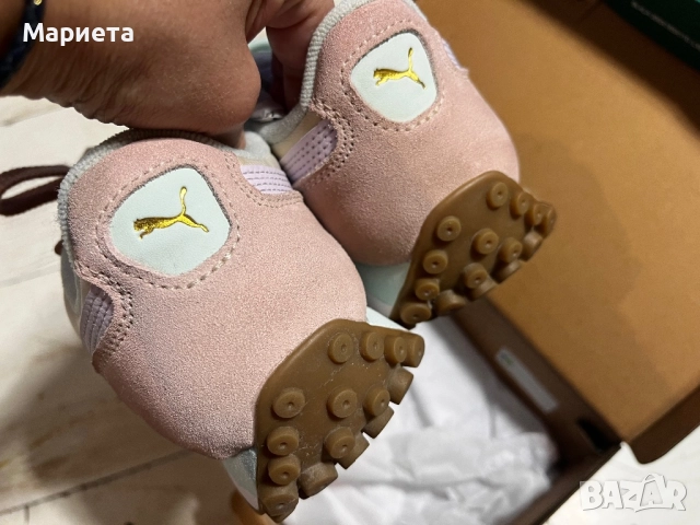 Като нови Puma 37,5 естествена кожа Дамски маратонки  в пастелни цветове , снимка 4 - Маратонки - 51811910