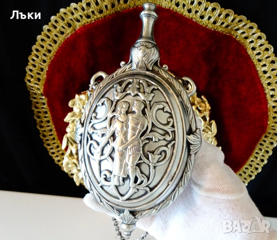 Калаена барутница Адам и Ева,калаена сватба. , снимка 2 - Антикварни и старинни предмети - 52777010