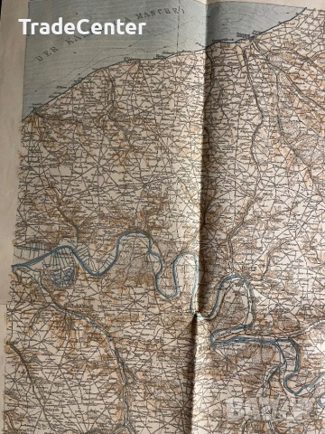 Стара тактическа карта на Париж, снимка 3 - Антикварни и старинни предмети - 53750122