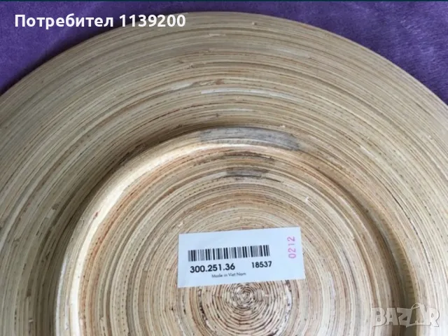 Плато бамбук 45см Виетнам, снимка 3 - Чинии - 50309429