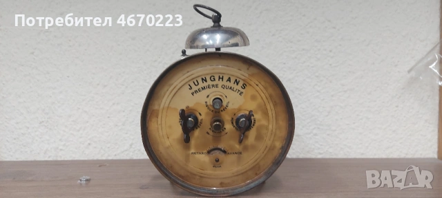 Стариннен будилник Junghans, снимка 2 - Антикварни и старинни предмети - 53171724