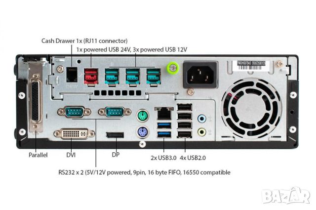 Настолен компютър FUJITSU TeamPoS 7000 S-Series Model 520 Retail PoS Controller/ i3-4330TE/ 8GB/ 240, снимка 4 - Работни компютри - 45665583