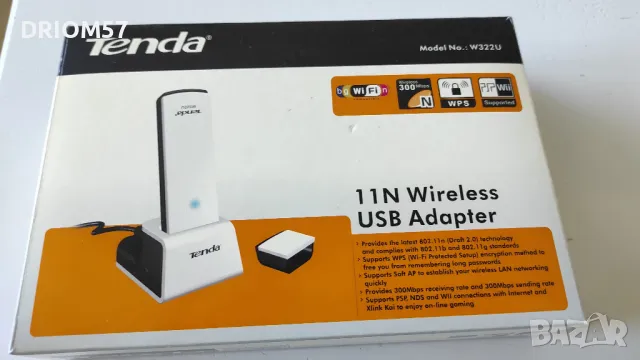 WiFi USB Adaptor 300 Mbps TENDA, снимка 1 - Кабели и адаптери - 48245163