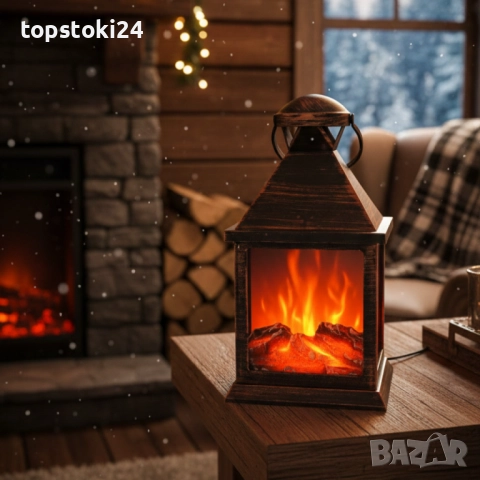 LED Камина-фенер с ефект на тлеещи въглени