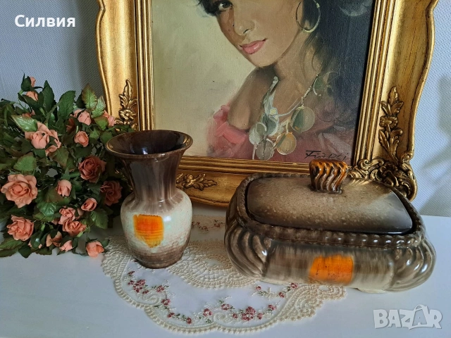 Купа с капак и Ваза, снимка 4 - Вази - 53249858