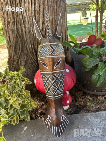 Маска за стена от дърво 50см. Последен 1 брой., снимка 4 - Пана - 36436122