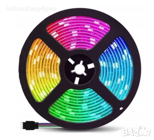 LED диодна лента 5м. RGB с захранване и контролер ЛЕД ленти комплект, снимка 3 - Лед осветление - 48226777