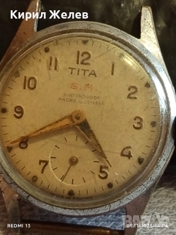 Стар механичен часовник дамски TITA Made in France рядък за КОЛЕКЦИОНЕРИ 51490, снимка 7 - Антикварни и старинни предмети - 52350830