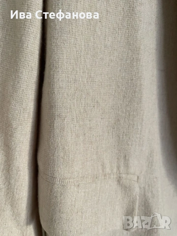  Zara ръстик елегантен бежов блейзър сако овърсайз модел с елегантна раирана подплата вискоза  , снимка 3 - Сака - 49702051