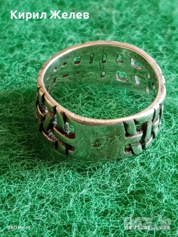 Модерен сребърен пръстен тип халка Арт бижу стил и елегантност 52947, снимка 3 - Пръстени - 53762638